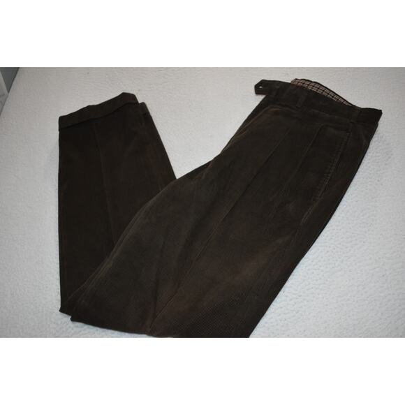 Faconnable Corduroy Pants Mens Size 35 x 34 Khakis Chinos Straight Cotton Brown - Picture 1 of 6
